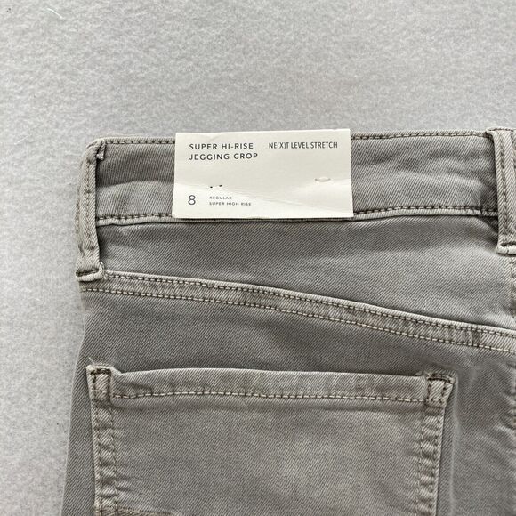 American Eagle Jegging Crop Women's 8 Gray Stretch Denim High Rise Skinny Jeans - Picture 14 of 15